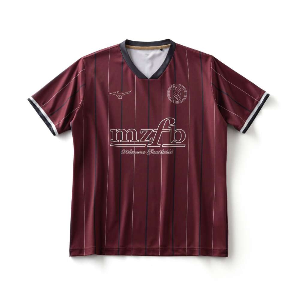 ミズノ（MIZUNO）（メンズ、レディース）サッカーウェア フットボール ストライプTシャツ P2MABX7463
