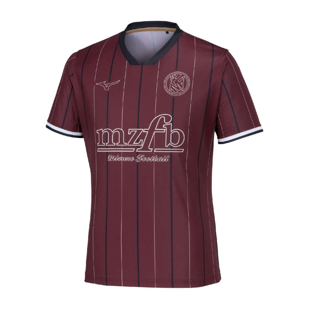 ミズノ（MIZUNO）（メンズ、レディース）サッカーウェア フットボール ストライプTシャツ P2MABX7463