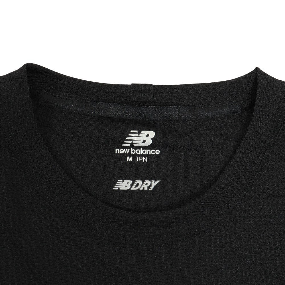 ニューバランス（new balance）（メンズ）サッカーウェア プレミアコレクションTシャツ ロングスリーブ AMT35240BK 冷感 速乾