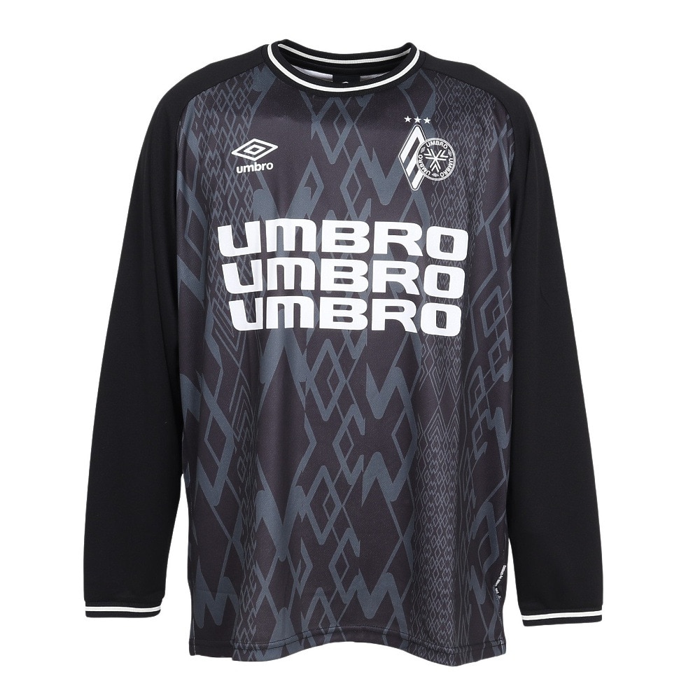 アンブロ（UMBRO）（メンズ）サッカーウェア THIRD グラフィック長袖プラクティスシャツ UF5FLS50M BK00