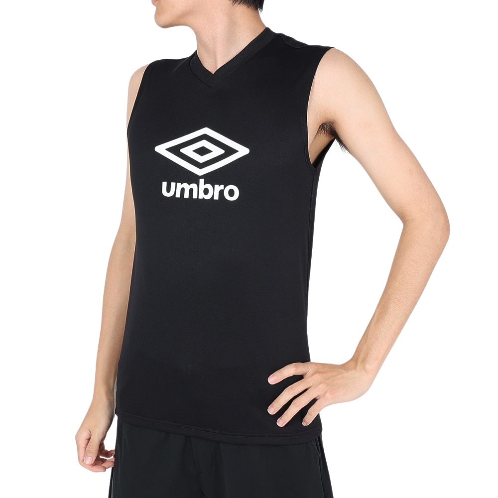 アンブロ（UMBRO）（メンズ）サッカーウェア ノースリーブシャツ UUUVJA66 BLK 速乾