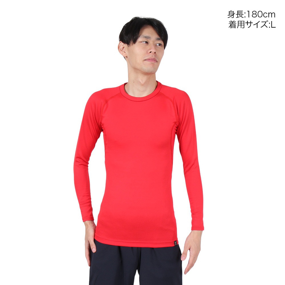 デュアリグ（DUARIG）（メンズ）サッカーウェア ヒートクロス BA 丸首長袖シャツ 741D1ES6910RED