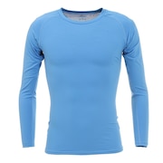 (メンズ)サッカーウェア ドライプラス抗菌ストレッチ丸首長袖Tシャツ 741D1ES5709 SAX 速乾