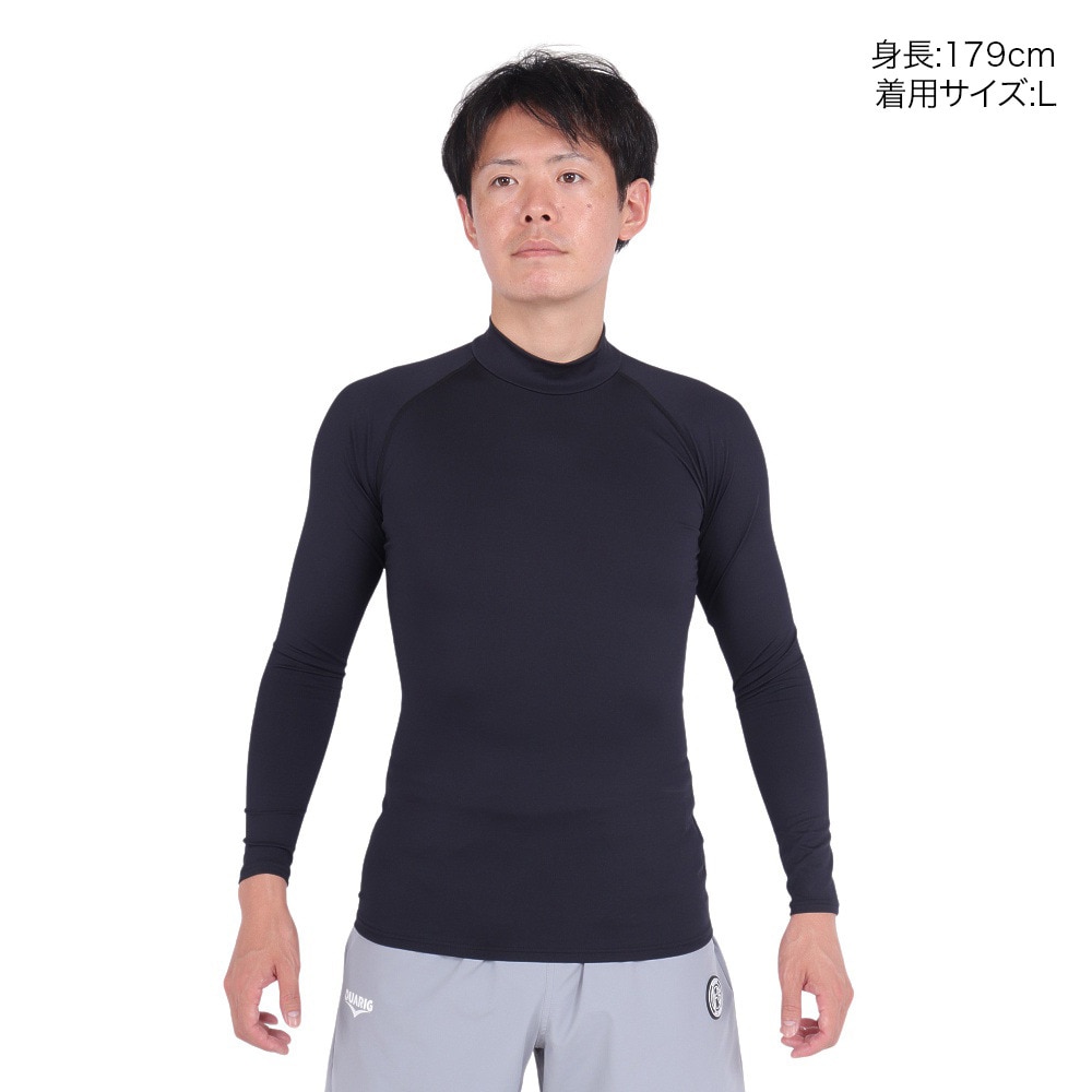 デュアリグ（DUARIG）（メンズ）サッカーウェア ドライプラス 抗菌ストレッチ ハイネック長袖インナーシャツ 741D1ES5708 BLK