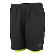 (メンズ)サッカーウェア 冷パンツ インナー付き UUUTJD90 BLK 冷感 速乾