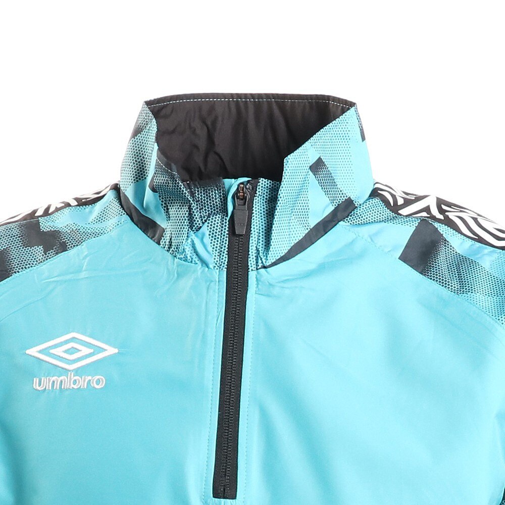 アンブロ｜サッカー ウェア メンズ TR ラインドサーモハーフジップピステトップ UUUOJF32 AQUA - ゴルフ用品はヴィクトリアゴルフ