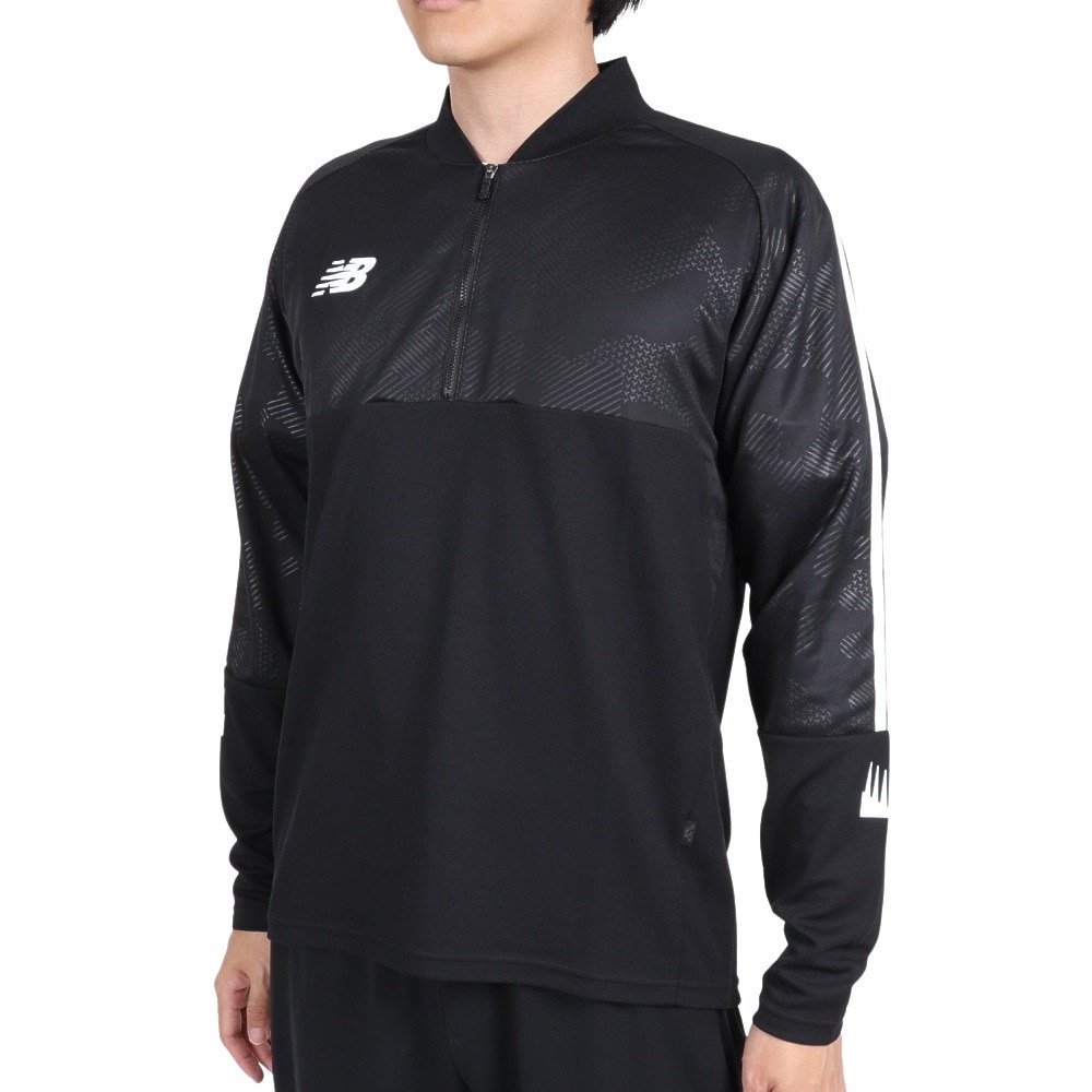 ニューバランス（new balance）（メンズ）サッカーウェア ハーフジップトップ AMT35288BKW 速乾
