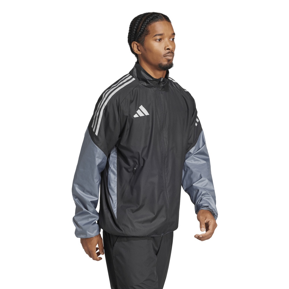 夕　プロフィール ！adidas ダークグレー ジャケット　Sサイズ アディダス（adidas）（メンズ）サッカーウェア ティロ ウィンド