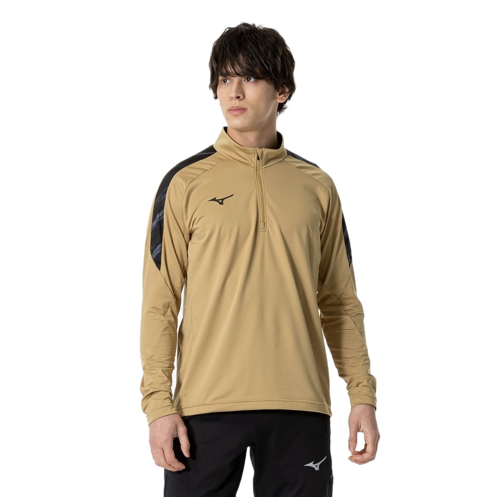 ミズノ（MIZUNO）（メンズ、レディース）サッカーウェア ストレッチフリースシャツ ハーフジップ P2MCA51649 速乾