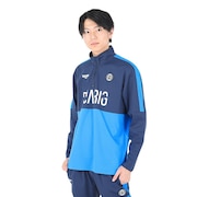 (メンズ)サッカーウェア 長袖ジャージハーフジップ 4S0004-SCWR-741CD BLU 速乾