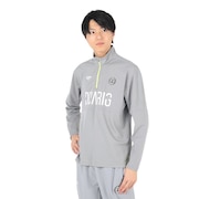 (メンズ)サッカーウェア 長袖ジャージハーフジップ 4S0004-SCWR-741CD GRY 速乾