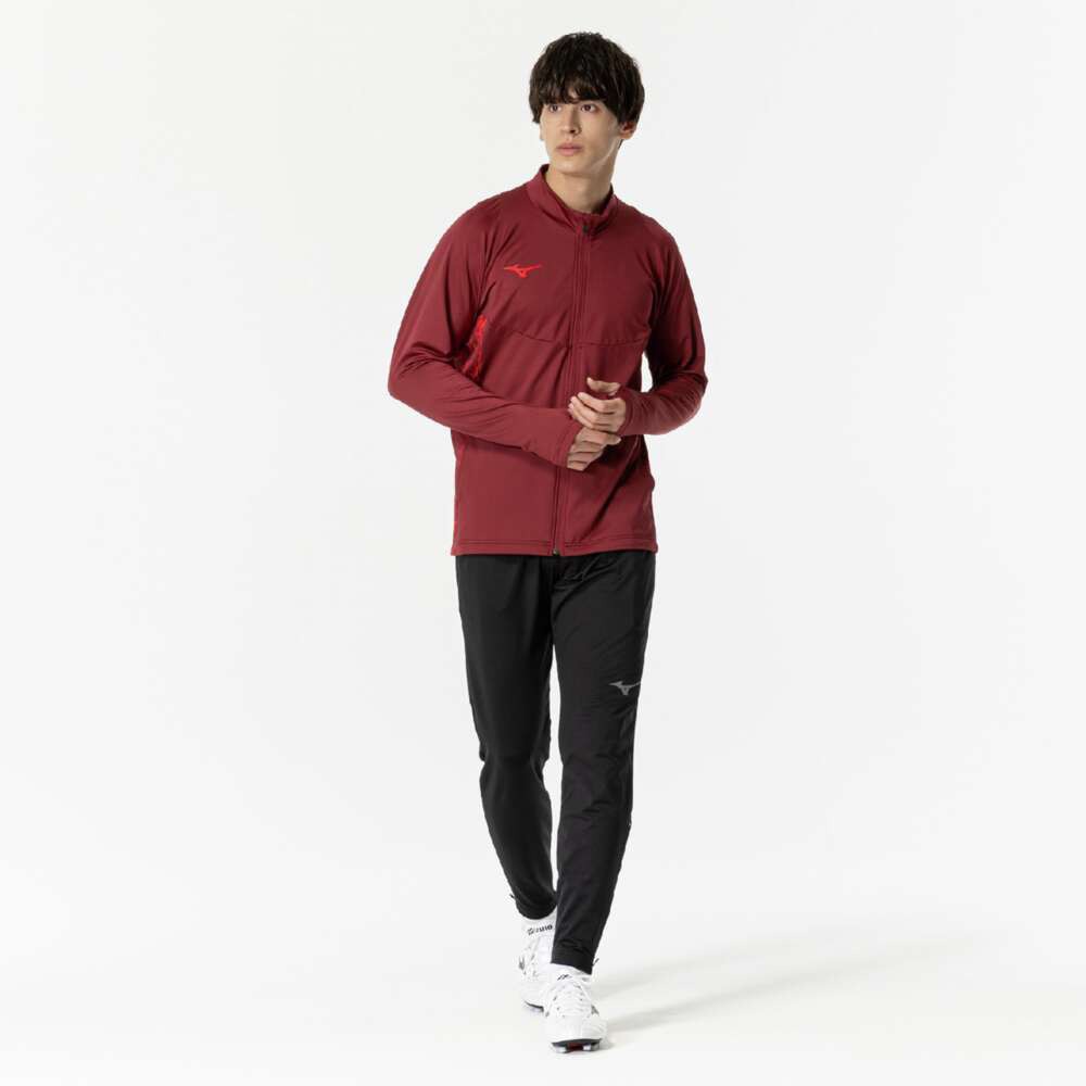 ミズノ（MIZUNO）（メンズ、レディース）サッカーウェア ストレッチフリースシャツ フルジップ P2MCB51566