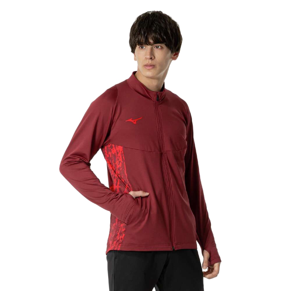 ミズノ（MIZUNO）（メンズ、レディース）サッカーウェア ストレッチフリースシャツ フルジップ P2MCB51566
