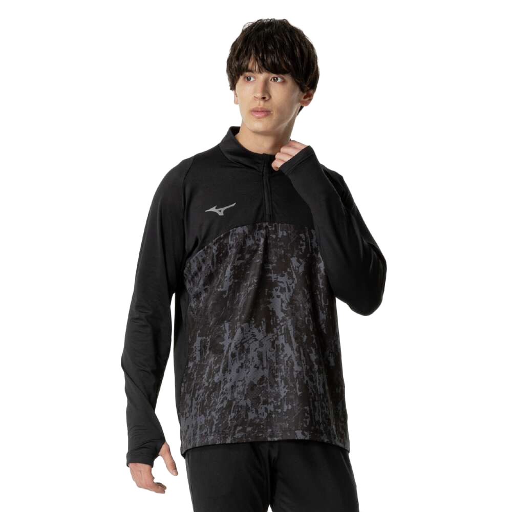 ミズノ（MIZUNO）（メンズ、レディース）サッカーウェア ストレッチフリースシャツ ハーフジップ P2MCB51609
