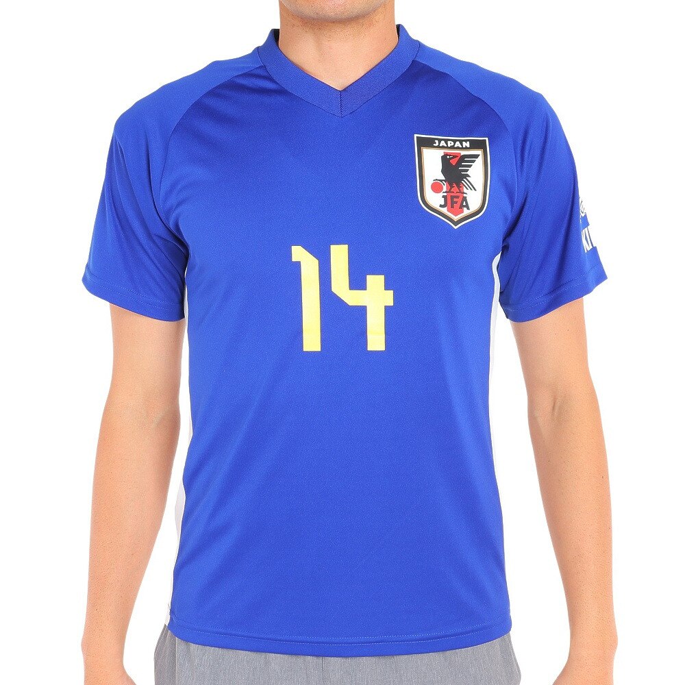 日本サッカー協会（JFA ）（メンズ、レディース）サッカー 日本代表 プレーヤーズTシャツ Sサイズ 14 伊東純也 O5-081