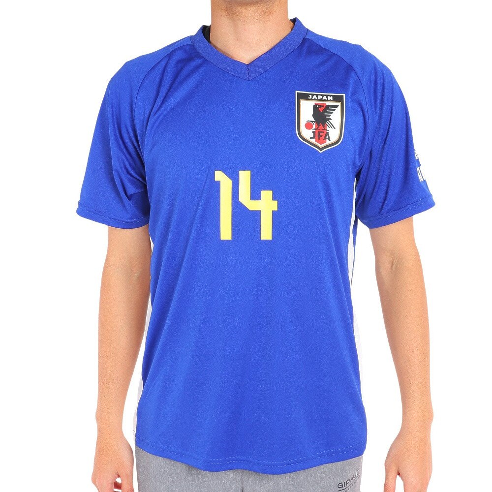 日本サッカー協会（JFA ）（メンズ、レディース）サッカー 日本代表 プレーヤーズTシャツ Lサイズ 14 伊東純也 O5-083