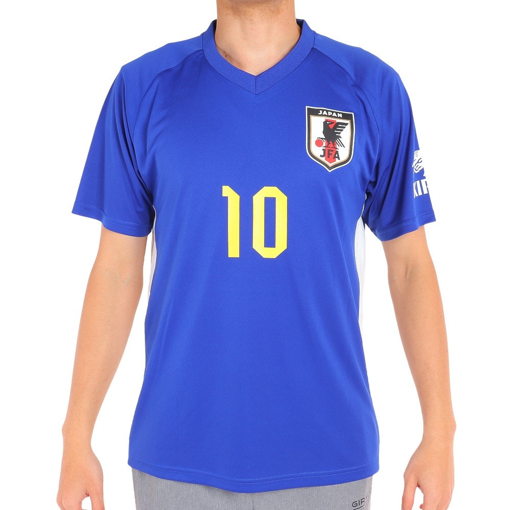 日本サッカー協会（JFA ）（メンズ、レディース）サッカー 日本代表 プレーヤーズTシャツ Lサイズ 10 南野拓実 O5-089