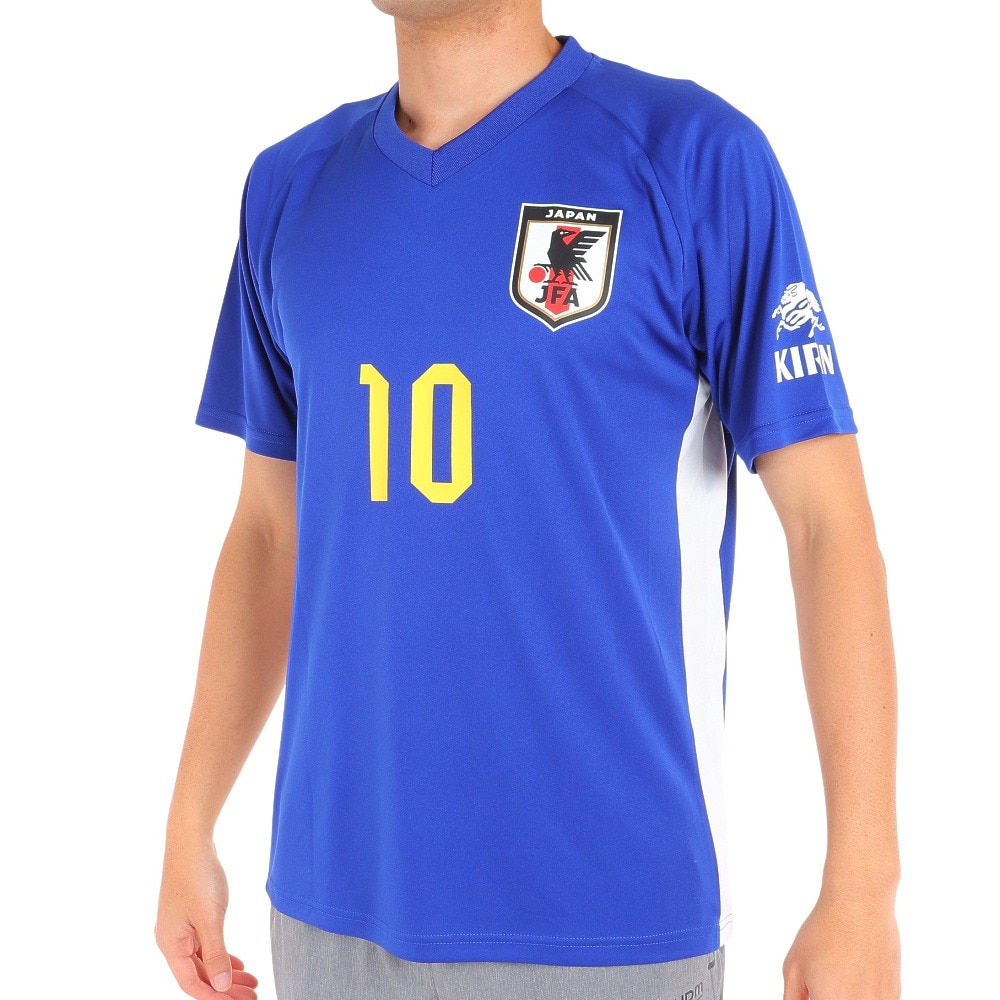 日本サッカー協会（JFA ）（メンズ、レディース）サッカー 日本代表 プレーヤーズTシャツ Lサイズ 10 南野拓実 O5-089