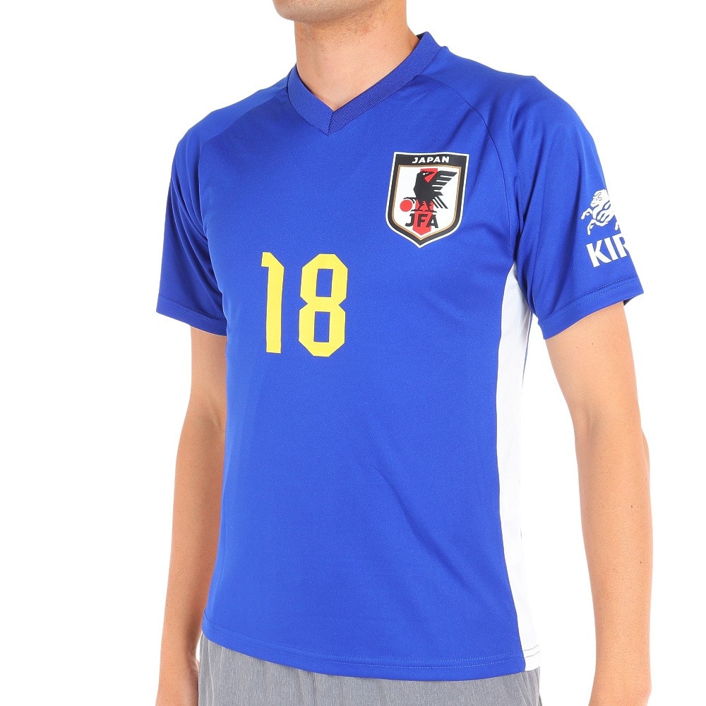 日本サッカー協会（JFA ）（メンズ、レディース）サッカー 日本代表 プレーヤーズTシャツ Sサイズ 18 三笘薫 O5-111