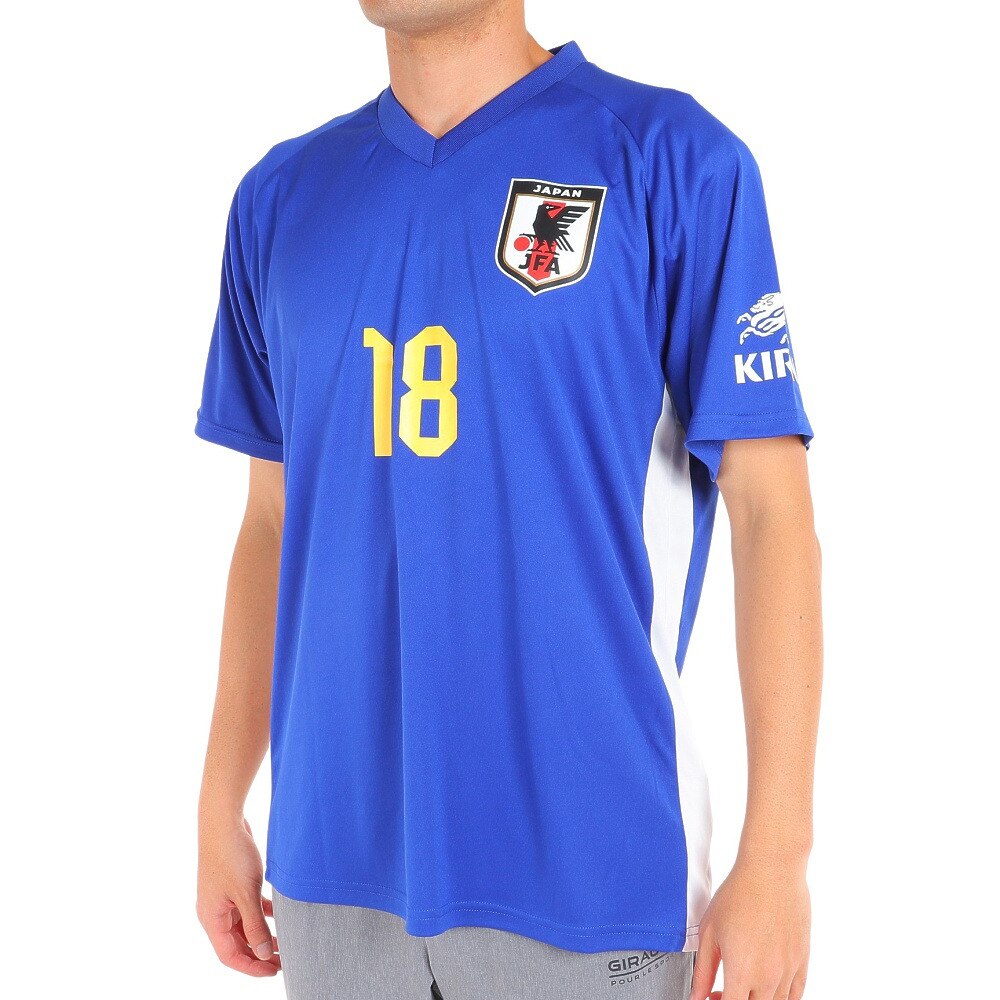 日本サッカー協会（JFA ）（メンズ、レディース）サッカー 日本代表 プレーヤーズTシャツ XLサイズ 18 三笘薫 O5-114