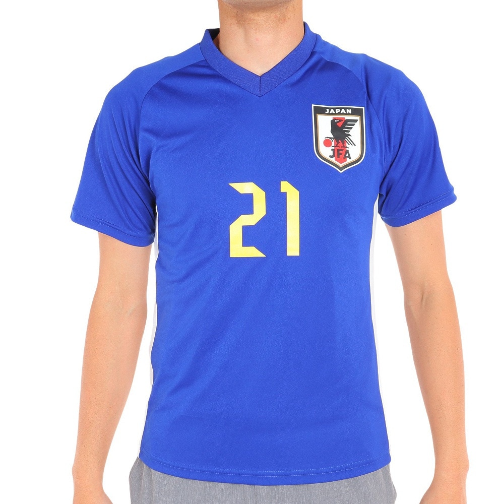 日本サッカー協会（JFA ）（メンズ、レディース）サッカー 日本代表 プレーヤーズTシャツ Sサイズ 21 堂安律 O5-123