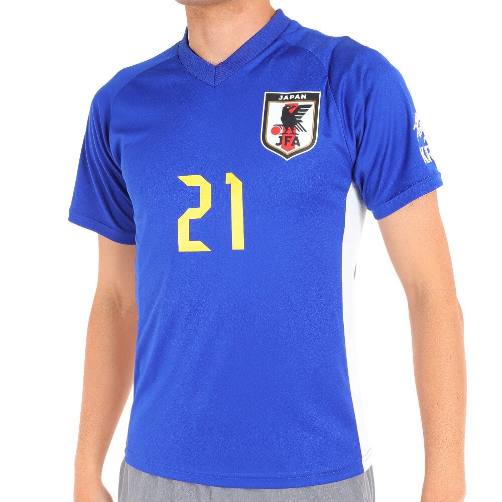 日本サッカー協会（JFA ）（メンズ、レディース）サッカー 日本代表 プレーヤーズTシャツ Sサイズ 21 堂安律 O5-123