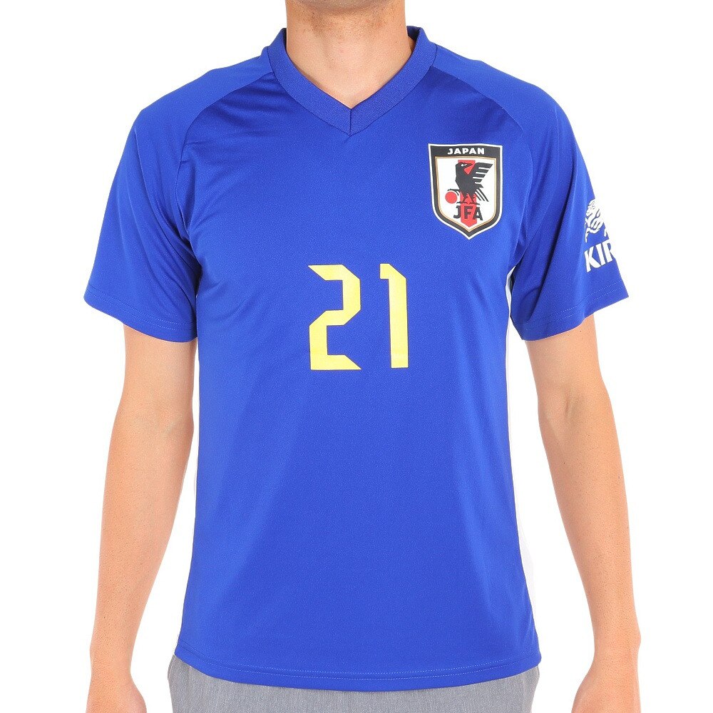 日本サッカー協会（JFA ）（メンズ、レディース）サッカー 日本代表 プレーヤーズTシャツ Mサイズ 21 堂安律 O5-124