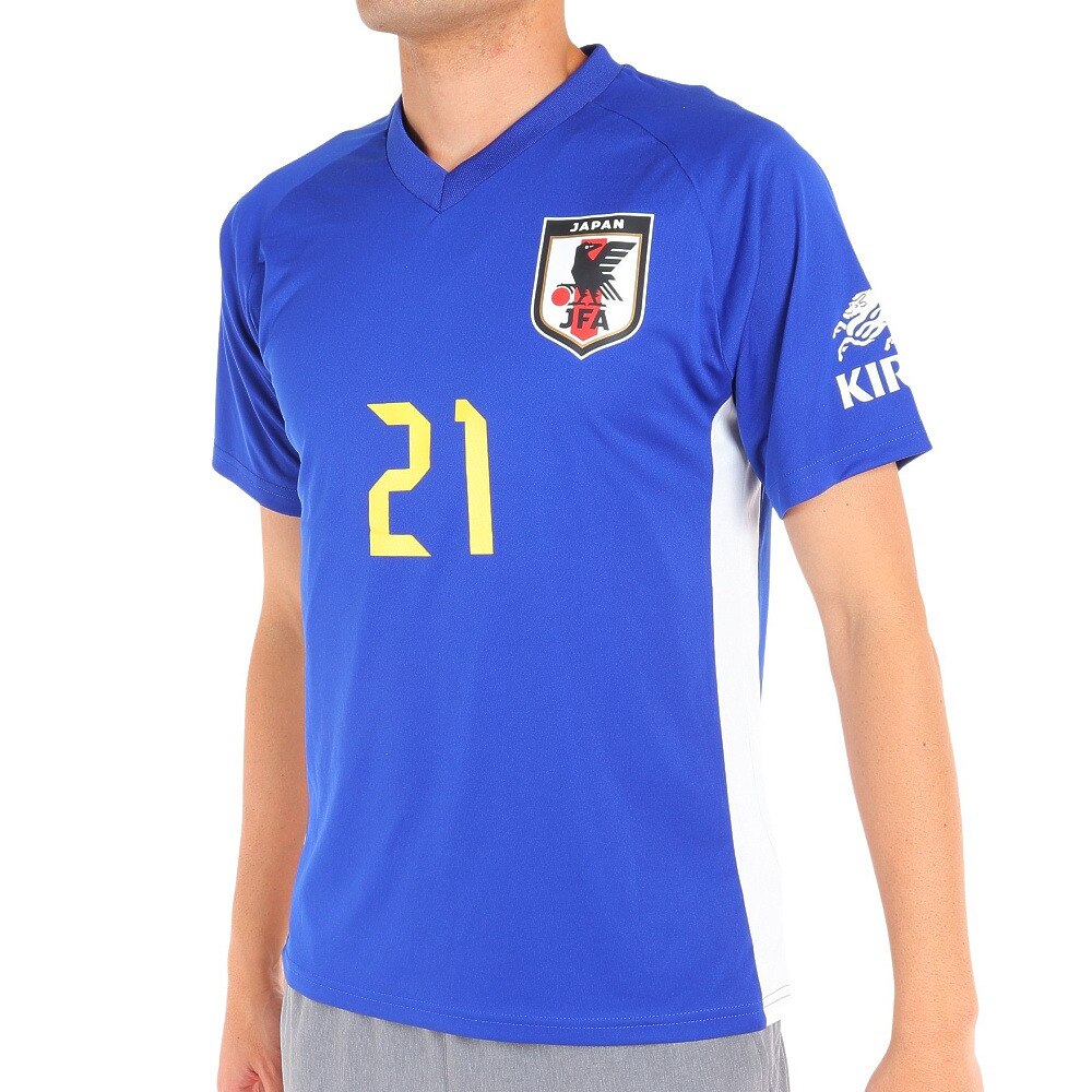 日本サッカー協会（JFA ）（メンズ、レディース）サッカー 日本代表 プレーヤーズTシャツ Mサイズ 21 堂安律 O5-124