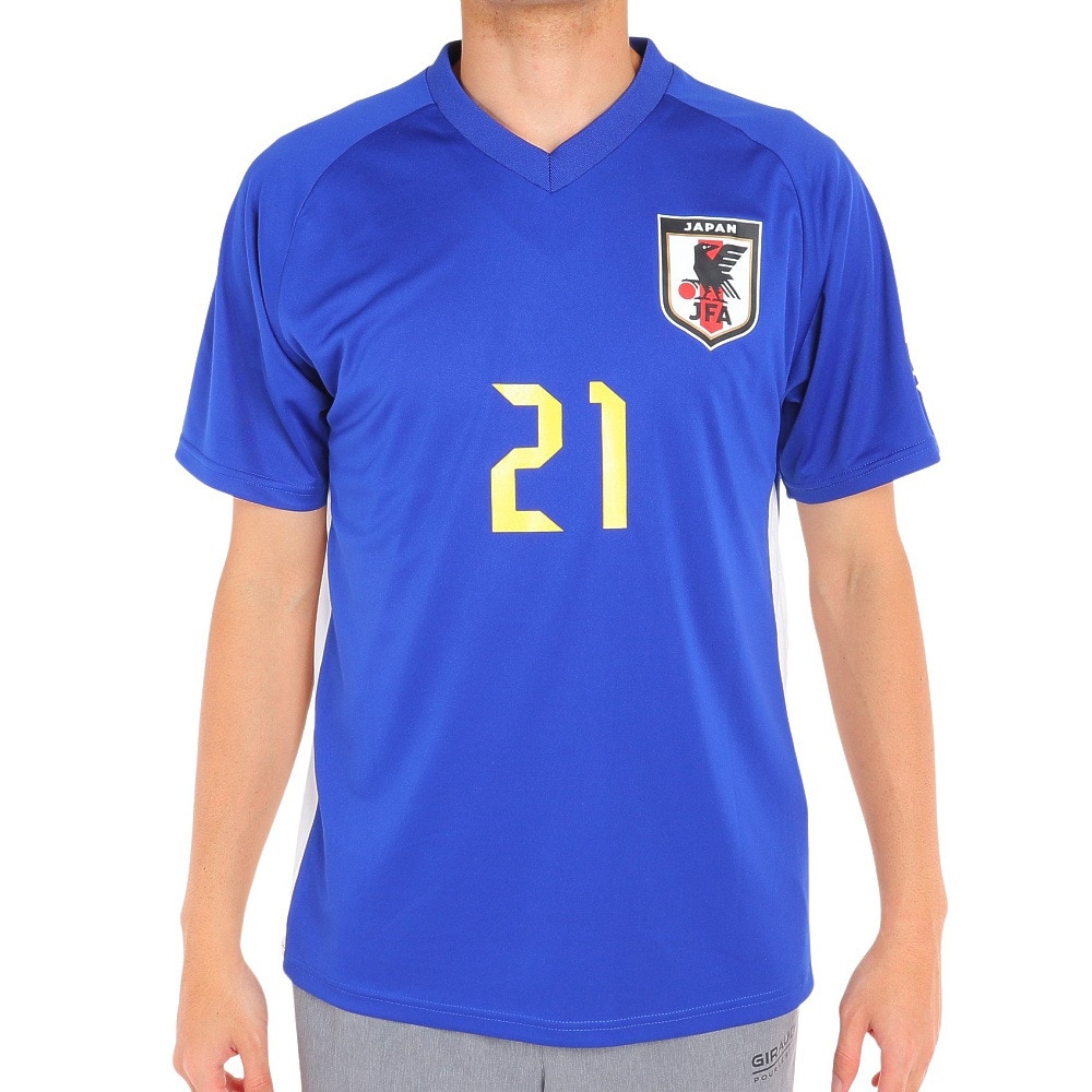 日本サッカー協会（JFA ）（メンズ、レディース）サッカー 日本代表 プレーヤーズTシャツ Lサイズ 21 堂安律 O5-125