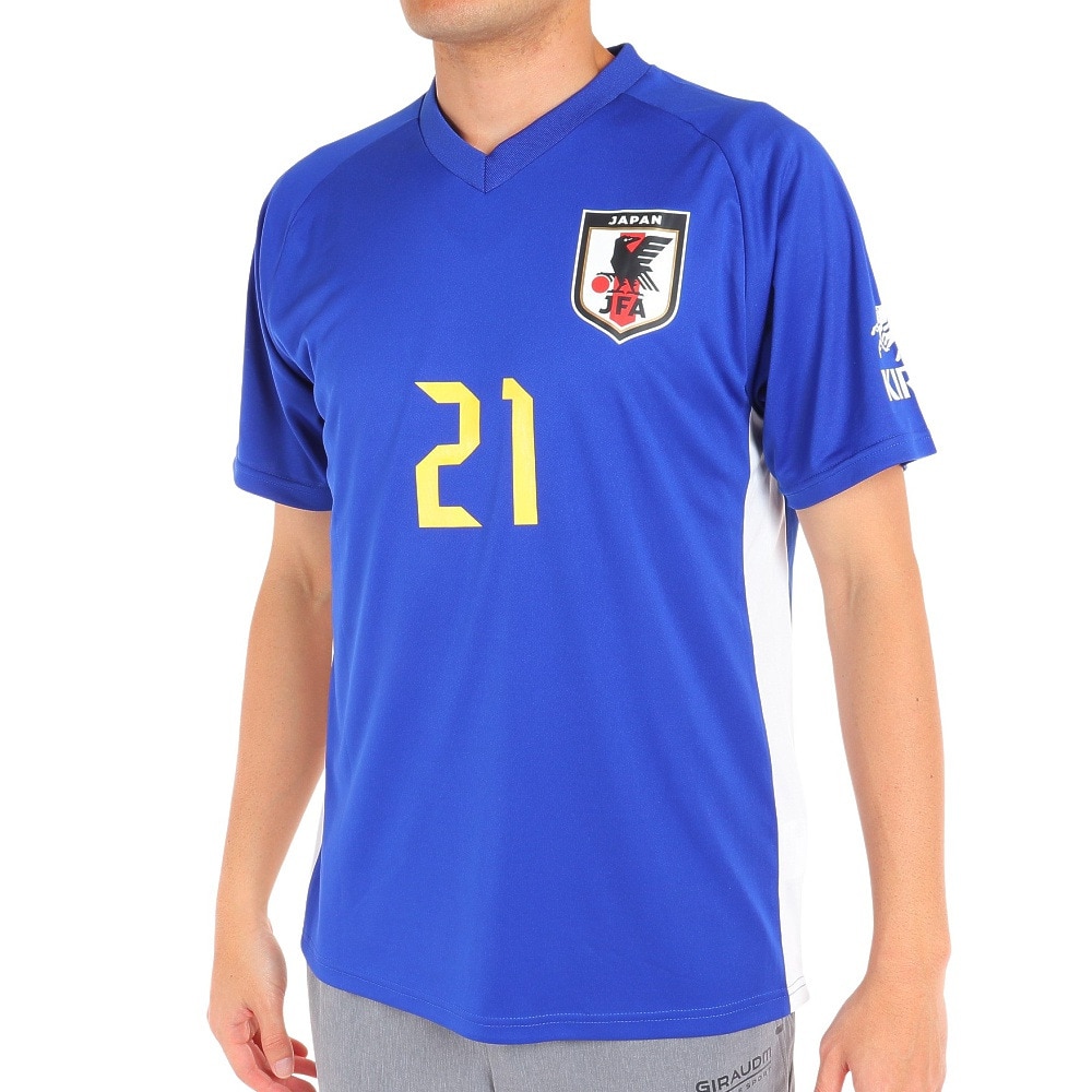 日本サッカー協会（JFA ）（メンズ、レディース）サッカー 日本代表 プレーヤーズTシャツ Lサイズ 21 堂安律 O5-125