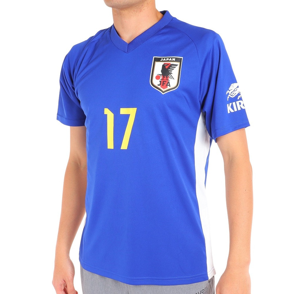 日本サッカー協会（JFA ）（メンズ、レディース）サッカー 日本代表 プレーヤーズTシャツ Lサイズ 17 田中碧 O5-137
