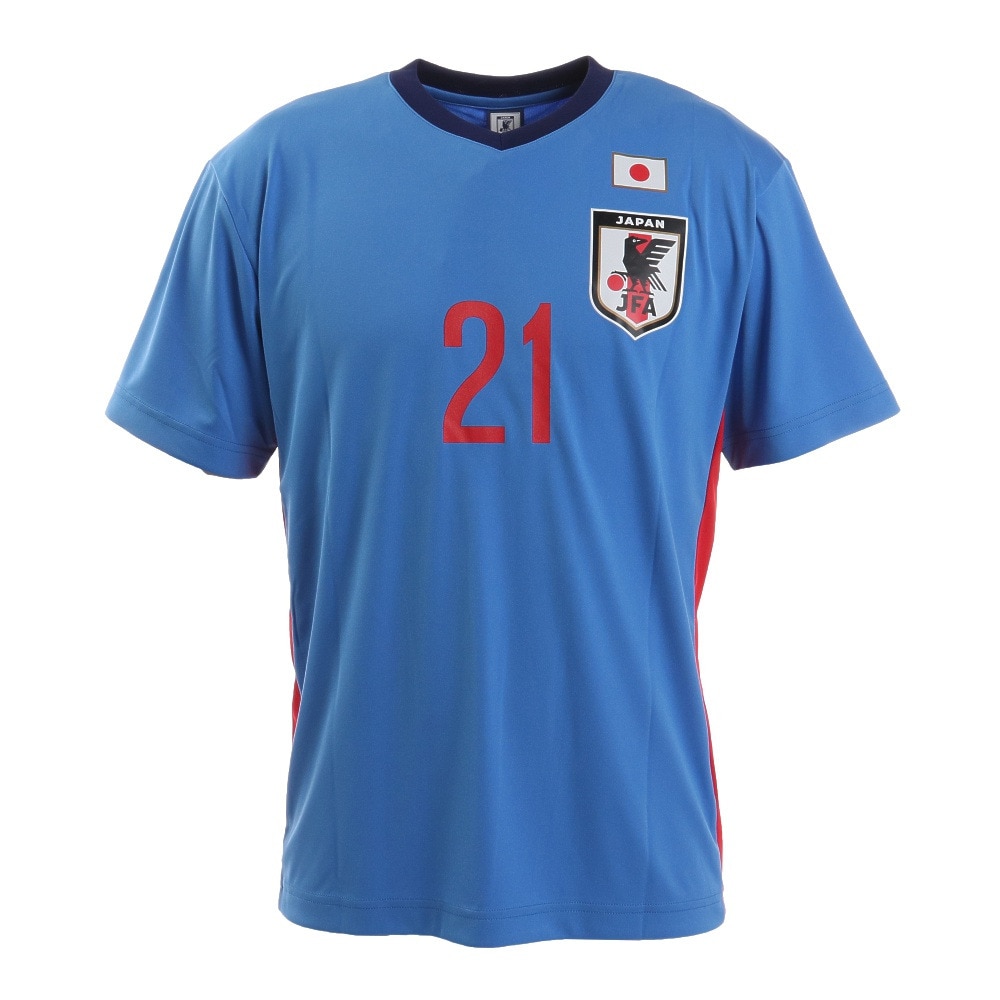 JFA（メンズ、レディース）サッカー プレーヤーズTシャツ 2020 日本代表 堂安律 Lサイズ O3-417