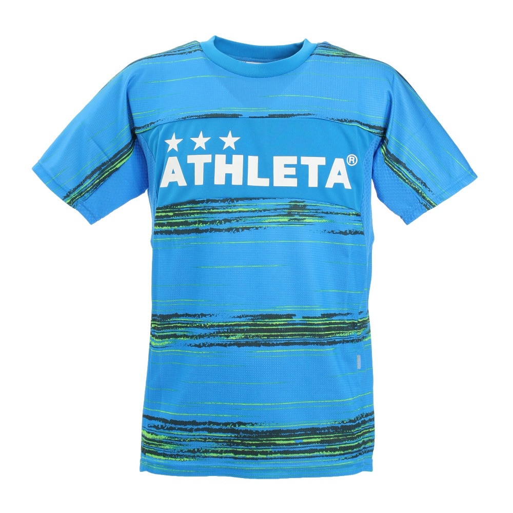 アスレタ（ATHLETA）（メンズ）サッカーウェア メンズ Tシャツ ボーダー プラクティスシャツ 2332 SAX  スポーツ用品はスーパースポーツゼビオ