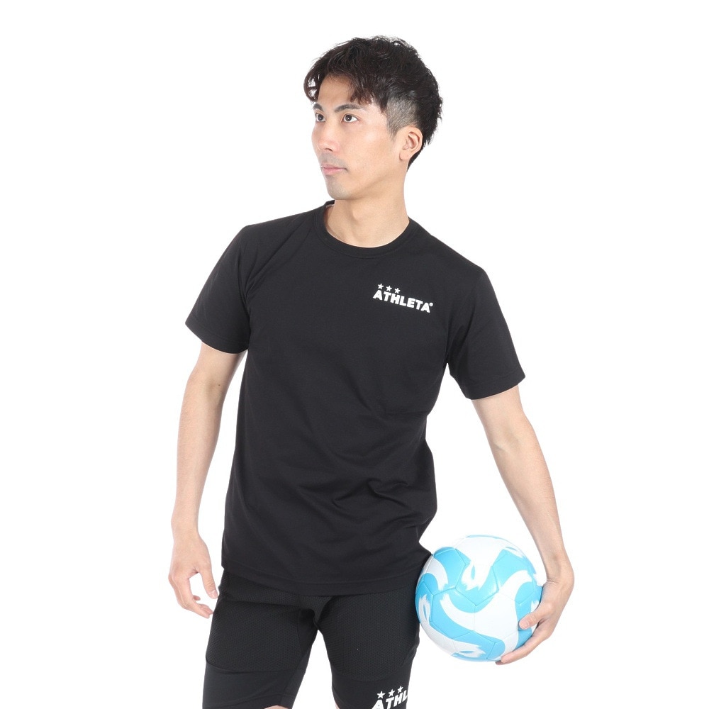 アスレタ（ATHLETA）（メンズ）サッカー フットサルウェア ロゴプラクティスTシャツ 18016 BLK