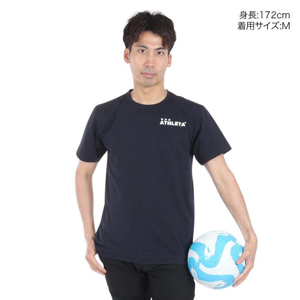 アスレタ（ATHLETA）（メンズ）サッカー フットサルウェア ロゴプラクティスTシャツ 18016 NVY 速乾