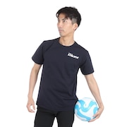 (メンズ)サッカー フットサルウェア ロゴプラクティスTシャツ 18016 NVY 速乾