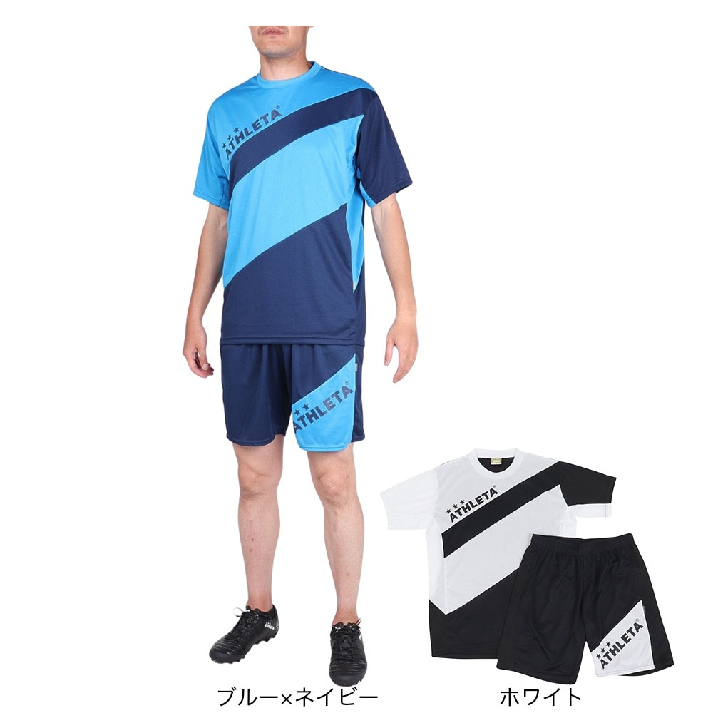 アスレタ（ATHLETA）（メンズ）サッカー フットサルウェア プラクティス 上下セット 2405 WHT/BLK