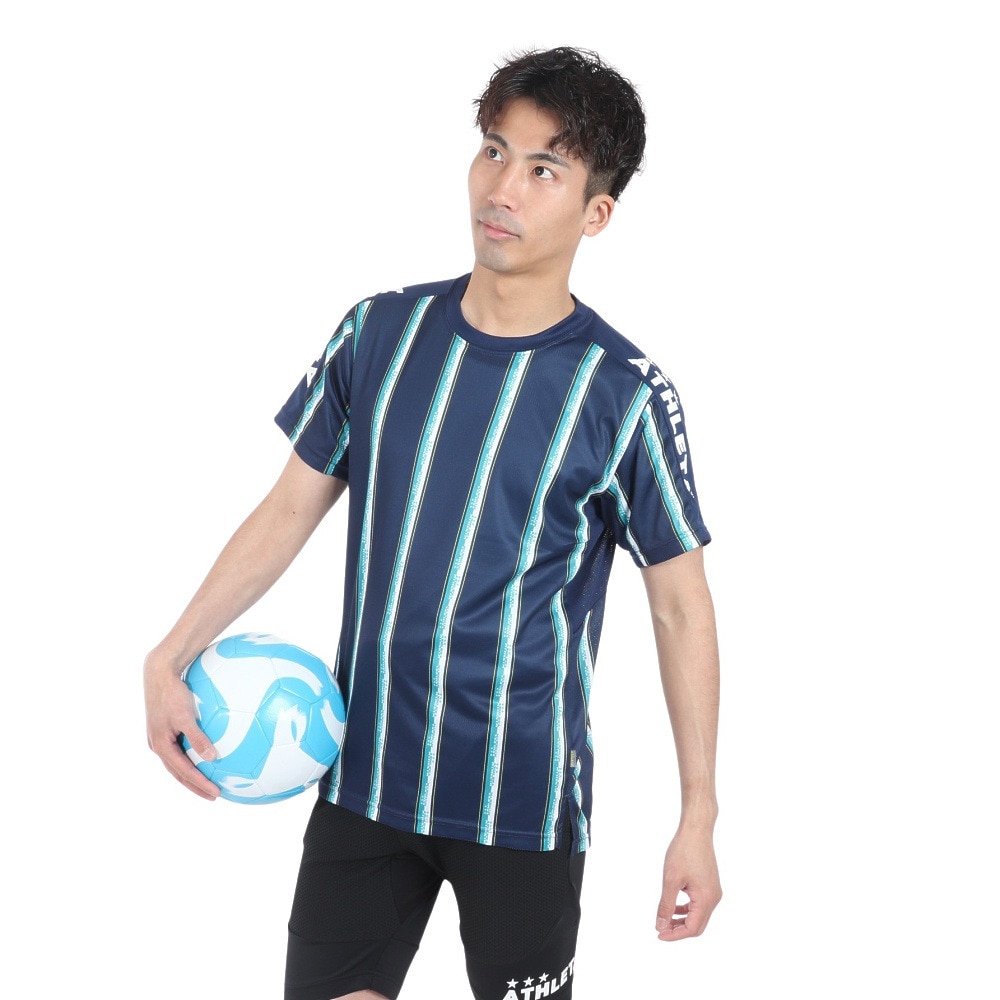 アスレタ（ATHLETA）（メンズ）サッカー フットサルウェア ストライププラクティスシャツ 2408 NVY