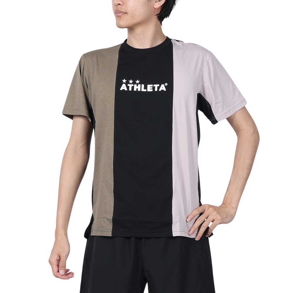 アスレタ（ATHLETA）（メンズ）サッカー フットサルウェア プラクティスTシャツ 3386 BLK/BEG