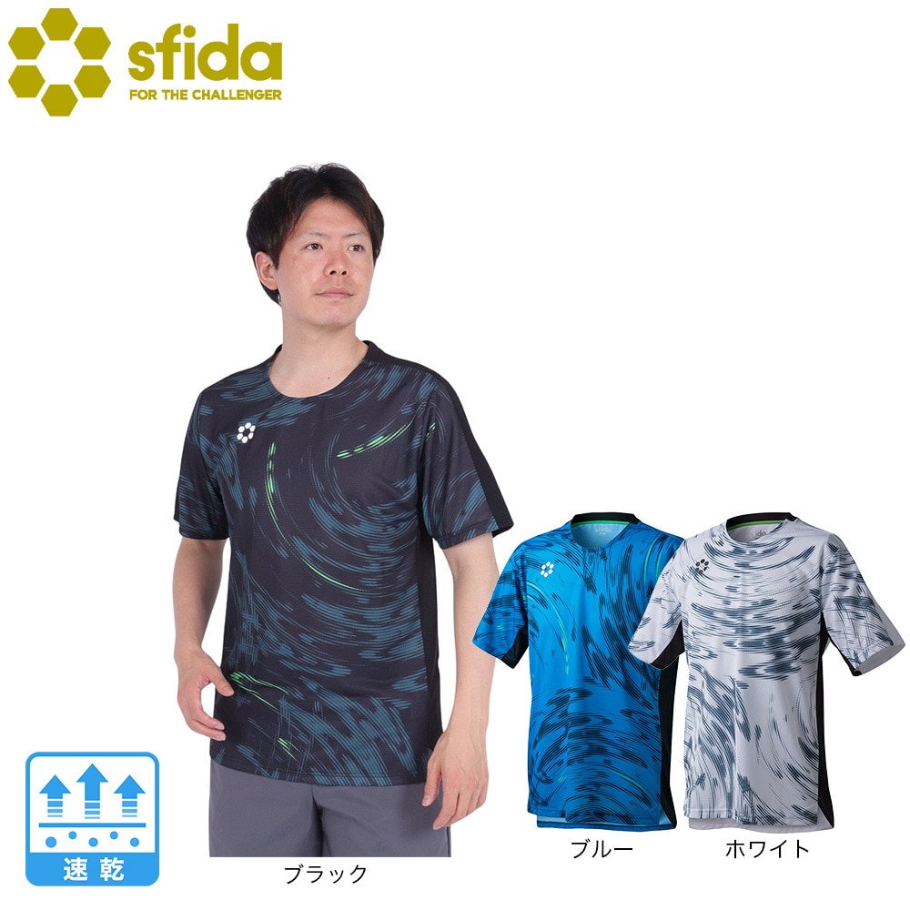 スフィーダ（SFIDA）（メンズ、レディース）サッカー フットサルウェア TEAMPres プラクティスシャツ 半袖 SA-24805 BLK/PCFC 速乾