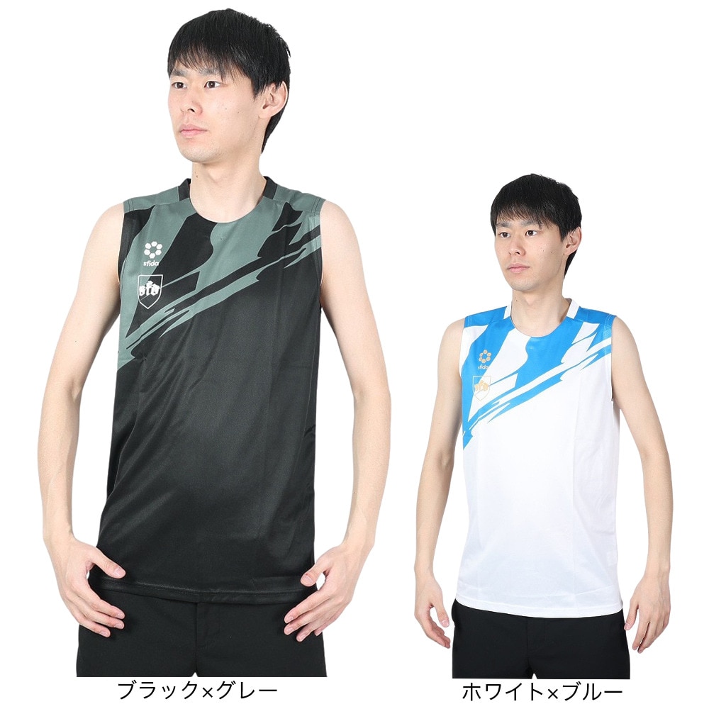 スフィーダ（SFIDA）（メンズ）サッカー フットサルウェア Presser トレーニングジャージー ノースリーブ COOL SA-23104 WHT