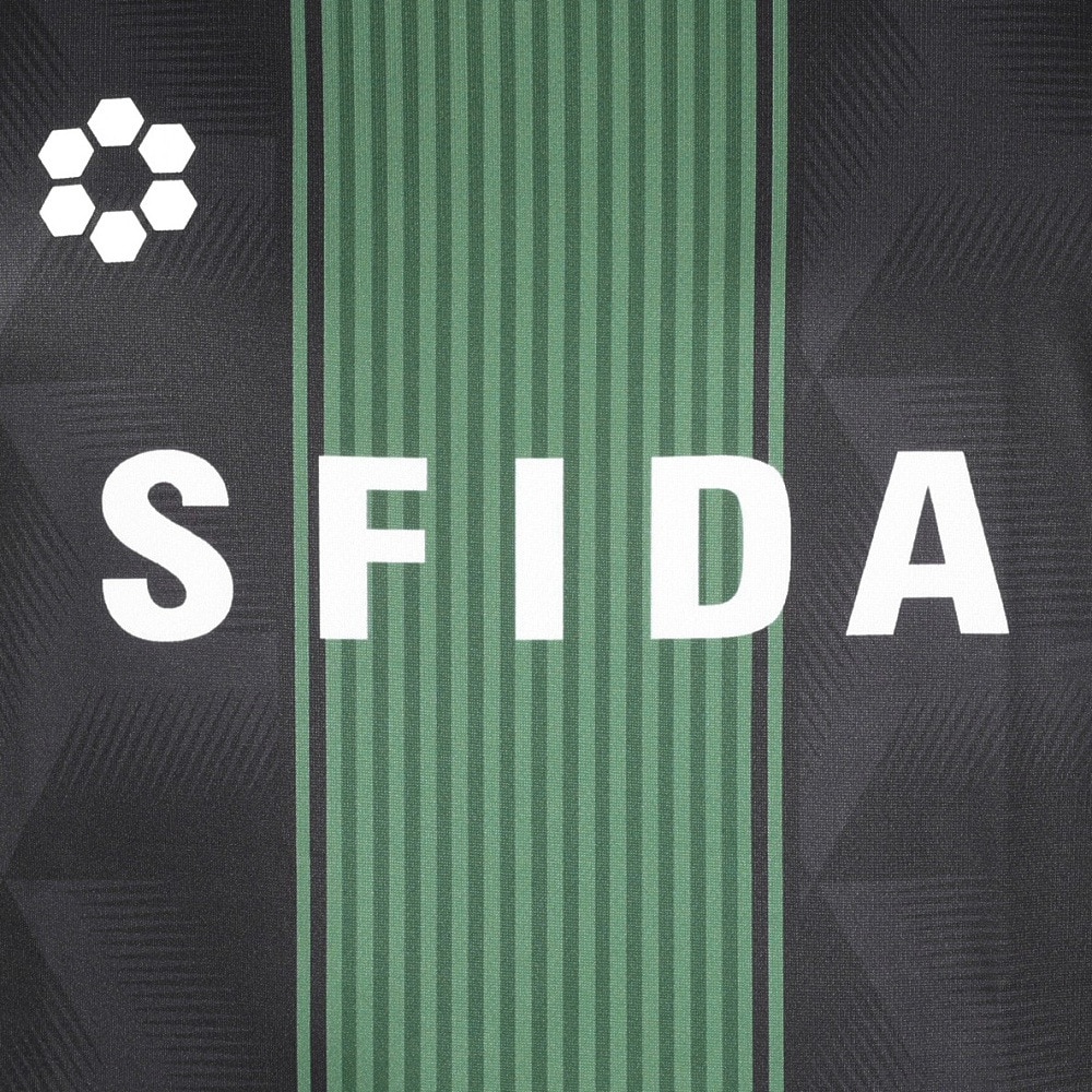 スフィーダ（SFIDA）（メンズ）サッカー フットサルウェア プラクティスシャツ センターストライプ SA-24X30 BLK/HT GRN