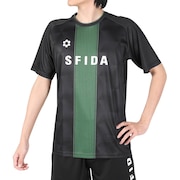 スフィーダ（SFIDA）（メンズ）サッカー フットサルウェア プラクティスシャツ センターストライプ SA-24X30 BLK/HT GRN