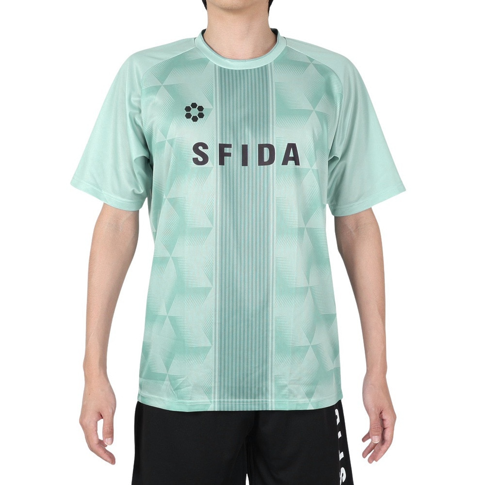 スフィーダ（SFIDA）（メンズ）サッカー フットサルウェア プラクティスシャツ センターストライプ SA-24X30 BLU HZ/GRY