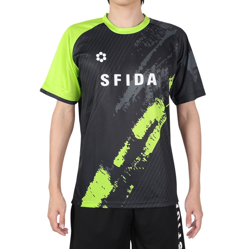 スフィーダ（SFIDA）（メンズ）サッカー フットサルウェア プラクティスシャツ アシンメトリーグラフィック SA-24X31 BLK