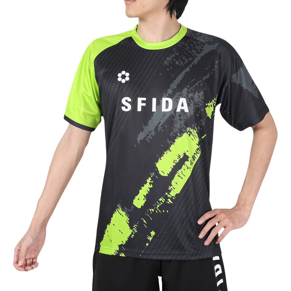 スフィーダ（SFIDA）（メンズ）サッカー フットサルウェア プラクティスシャツ アシンメトリーグラフィック SA-24X31 BLK