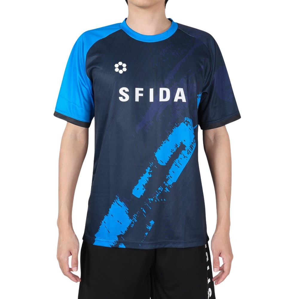 スフィーダ（SFIDA）（メンズ）サッカー フットサルウェア プラクティスシャツ アシンメトリーグラフィック SA-24X31 NVY