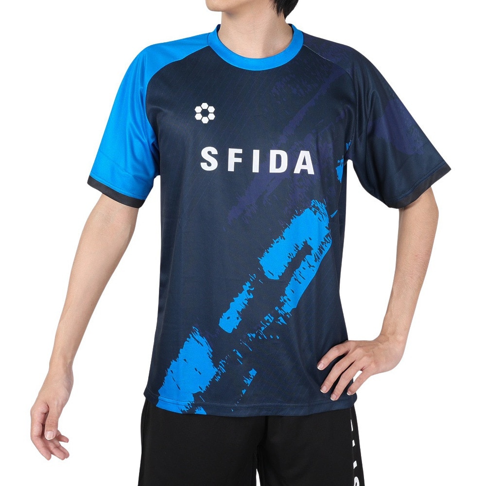 スフィーダ（SFIDA）（メンズ）サッカー フットサルウェア プラクティスシャツ アシンメトリーグラフィック SA-24X31 NVY