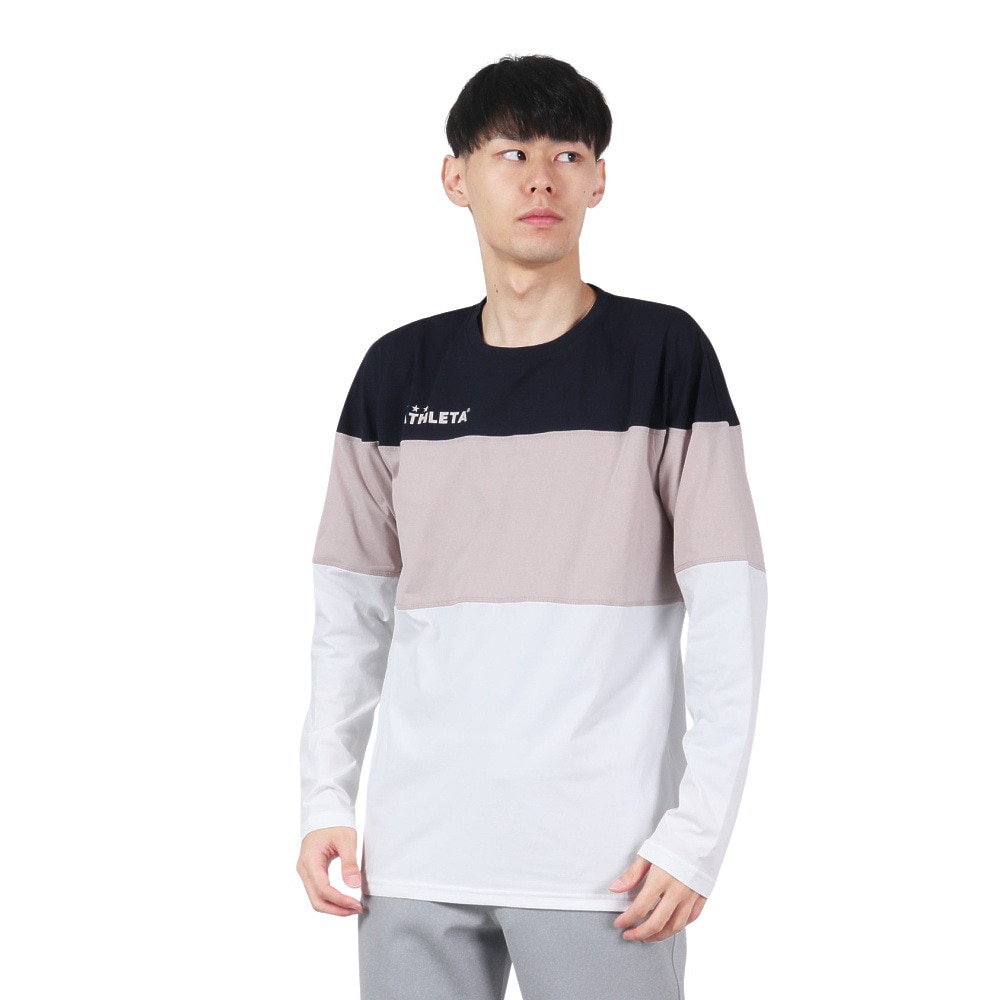 アスレタ（ATHLETA）（メンズ）サッカー フットサルウェア カラーブロックプラ 長袖Tシャツ 3388 GPN