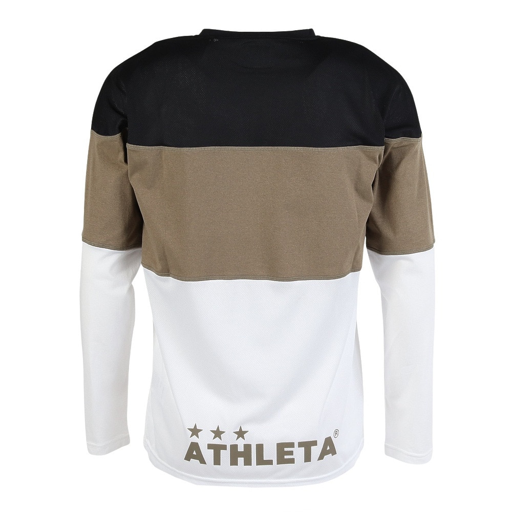 アスレタ（ATHLETA）（メンズ）サッカー フットサルウェア カラーブロックプラクティスロングスリーブTシャツ 3388 BEG
